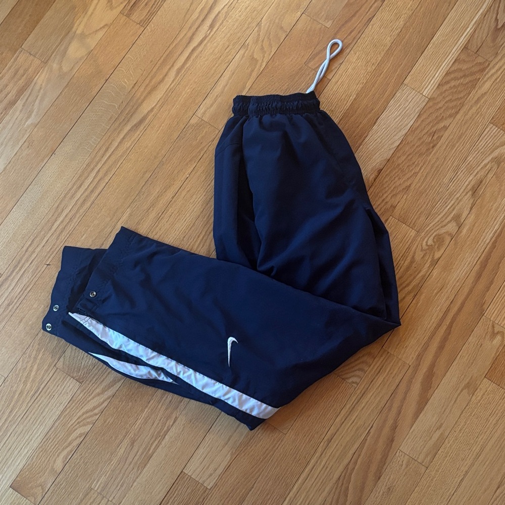 Nike Kids Dark Blue Joggers with White Stripe